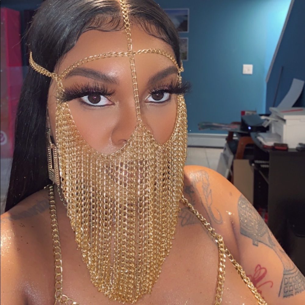 Gold chain Face Mask